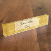 Gold Glitter Custom Desk Name Bord Naambordje (Zijkant)