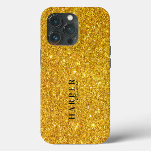 Gold Glitter Custom Name Hoesje-Mate iPhone Case
