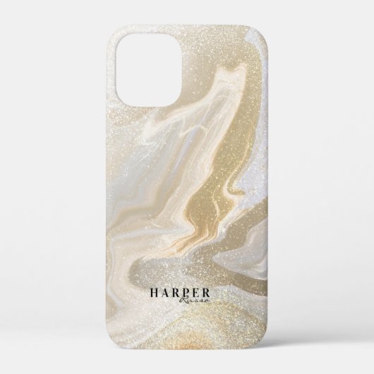 Gold Glitter Custom Name Hoesje-Mate iPhone Case (Achterkant)
