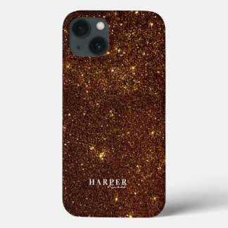 Gold Glitter Custom Name Hoesje-Mate iPhone Case