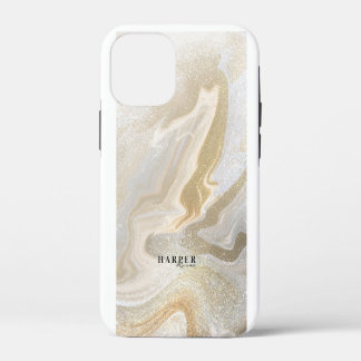 Gold Glitter Custom Name Hoesje-Mate iPhone Case 12 Mini Hoesje