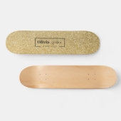 GOLD Glitter Custom Name Skateboard (Horizontaal)