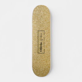 GOLD Glitter Custom Name Skateboard