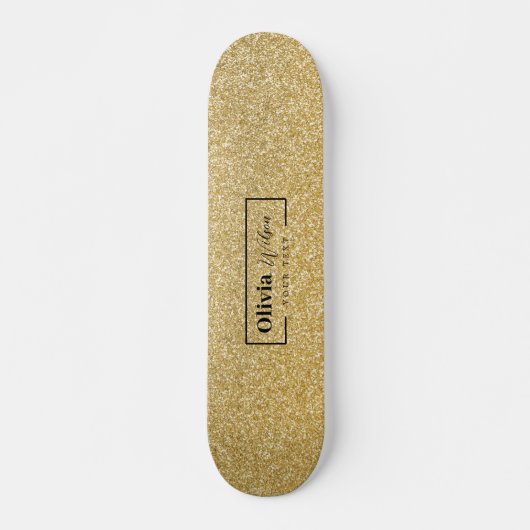 GOLD Glitter Custom Name Skateboard (Voorkant)