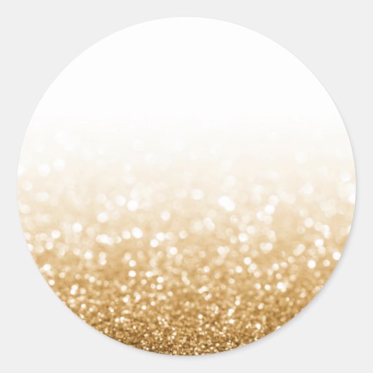 Gold Glitter Custom Trendy Ronde Sticker (Voorkant)
