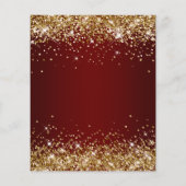 Gold Glitter Dark Red Ombre 60th Birthday Invite Flyer (Achterkant)
