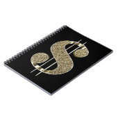 Gold Glitter Dollar Sign Notitieboek (Linkerzijde)