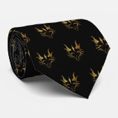 Gold Glitter Dragon met wenkbrauwen verlaagde Stro Stropdas (Opgerold)
