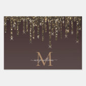 Gold Glitter Drift Personalized Monogram Teacher Inpakpapier Vel (Voorkant 2)