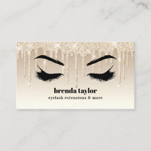 Gold Glitter Drift professionele Eyelash Browbar Visitekaartje