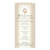 Gold Glitter Drift Strawberry Dessert Menu (Voorkant)