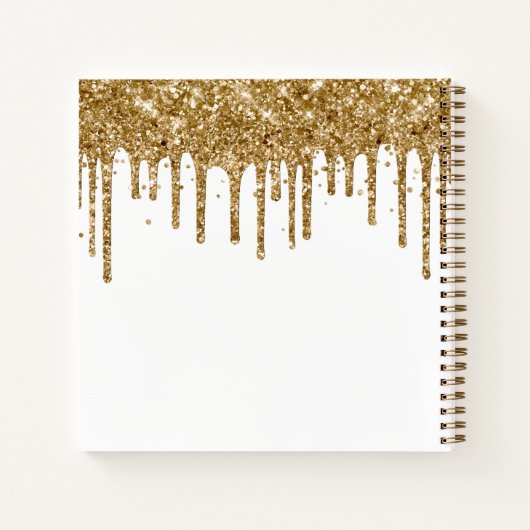 Gold Glitter Drips en White Afstuderen Guest Notitieboek (Achterkant)
