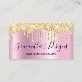 Gold Glitter Drips Pink Shimmer Online Store Visitekaartje