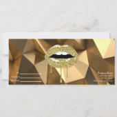 Gold Glitter Driving Lips Makeup Cadeaubon Kaart (Achterkant)