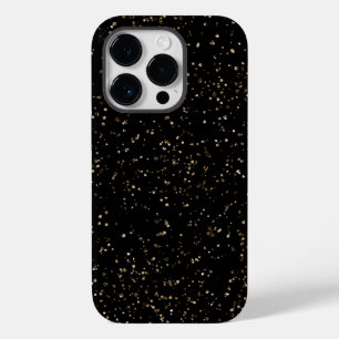 Gold Glitter Dust on Black Case-Mate iPhone 14 Pro Hoesje