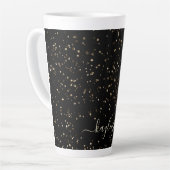 Gold Glitter Dust on Black Personalized Latte Mok (Linkerhoek)