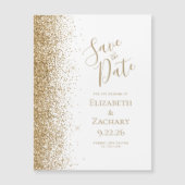 Gold Glitter Edge White Magnetic Bewaar de datum (Voorkant)