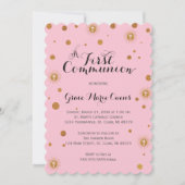 Gold Glitter Eerste Communie Uitnodiging (Voorkant)