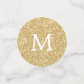 Gold Glitter Effect Monogram Huwelijk Confetti (Kleine voorkant)