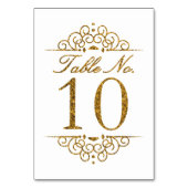 Gold Glitter Effect Wedding Table Number Kaart (10 (Achterkant)