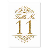 Gold Glitter Effect Wedding Table Number Kaart (11 (Achterkant)