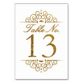 Gold Glitter Effect Wedding Table Number Kaart (13 (Achterkant)