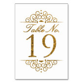 Gold Glitter Effect Wedding Table Number Kaart (19 (Achterkant)