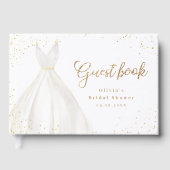 Gold Glitter Elegant Dress Vrijgezellenfeest Gastenboek (Voorkant)