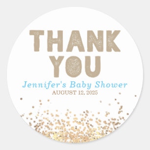 Gold Glitter Elegant Modern Hartelijk dank Ronde Sticker