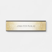 Gold Glitter Elegant Moderne Glamoureuze Sjabloon Deurbordje (Voorkant)