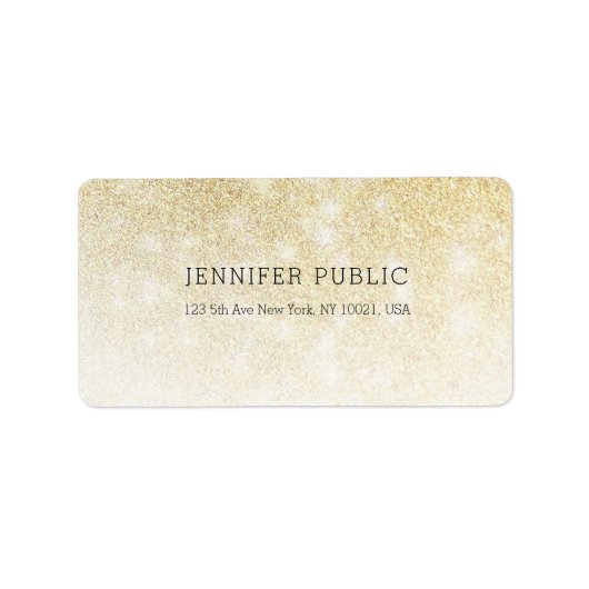 Gold Glitter Elegant Professional Simple Sjabloon Etiket (Voorkant)