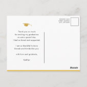 Gold Glitter Elegant Script Afstuderen Bedankt Briefkaart (Achterkant)