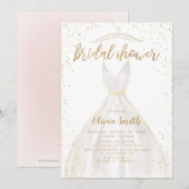 Gold Glitter Elegant Wedding Dress Vrijgezellenfee Kaart (Voorkant / Achterkant)