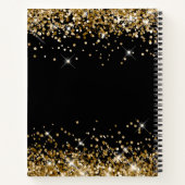 Gold Glitter en Black 30th Birthday Notitieboek (Achterkant)