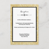 Gold Glitter en Black Lijst-Reception Uitnodiging Informatiekaartje (Voorkant)
