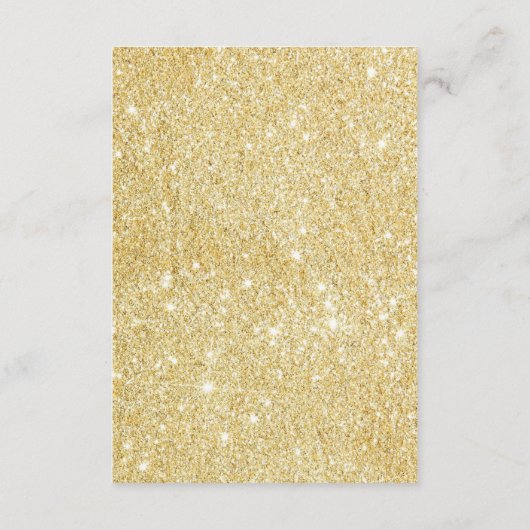 Gold Glitter en Black Lijst-Reception Uitnodiging Informatiekaartje (Achterkant)