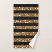 Gold Glitter en Black Striped Bath Towel Set Bad Handdoek (Handdoek)