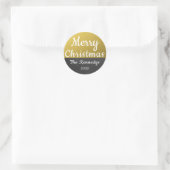 Gold Glitter en Chalkboard, prettig kerstfeest Ronde Sticker (Tas)