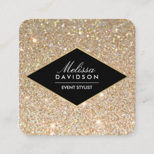 Gold Glitter en Glamor Beauty Vierkante Visitekaartje