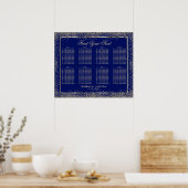 Gold Glitter en Navy Blue - 8 Zitkuur Poster (Keuken)