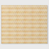 Gold Glitter en White Chevron Wrapping Paper Cadeaupapier (Vlak)