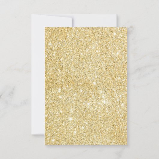 Gold Glitter en zwart Lijst - RSVP-reactiekaart RSVP Kaartje (Achterkant)