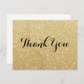 Gold Glitter en zwarte Hartelijk dank (Voorkant / Achterkant)