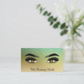 *~* Gold Glitter Eyes Lashes QR Brows Extensions Visitekaartje (Staand voorkant)