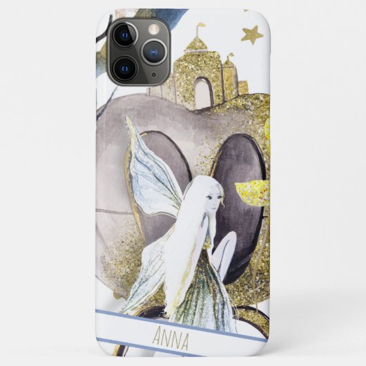 *~* Gold Glitter Fairy Moon Stars Heart Castle Case-Mate iPhone Case (Achterkant)