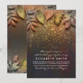 Gold Glitter  Fall verlaat verjaardagsfeestje Kaart (Voorkant / Achterkant)