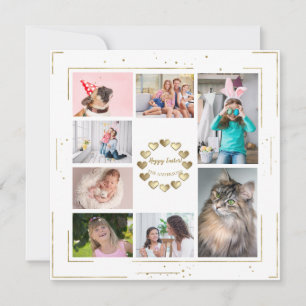 Gold Glitter Family Photo Collage Happy Pasen Feestdagenkaart