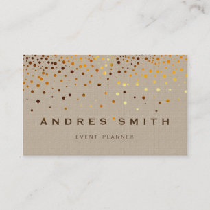 Gold Glitter Faux Folie Confetti Black Visitekaartje