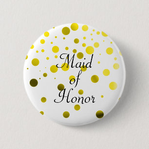 Gold Glitter Faux Folie Confetti Stippen gemaakt v Ronde Button 5,7 Cm