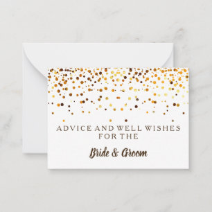 Gold Glitter Faux Folie Weddenschapskaart Advieskaart
